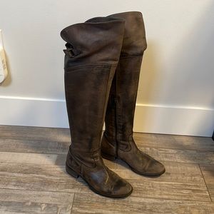 Leather over the knee boots